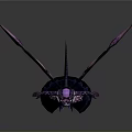 Fantasy Woman Character With Purple Black Wings And Armor Like Outfit