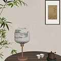 New Chinese Zen Table Lamp Lantern Table Lamp Paper 3d model