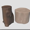 Natural Plant Trunks As Decorative Stumps In Brown And Beige Tones With Wood Grain
