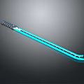 Futuristic Sci Fi Knife With Glowing Blue Blade And Textured Handle