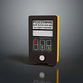 Pedestrian Push Button Device With Green Red Signal Lights And Black Yellow Housing For Crossing