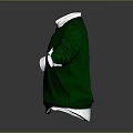 Stylish Green Sweater With White Collar And Cuffs For Casual Wear
