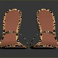 Stylish Leopard Print High Heel Sandals with Stiletto Heel Square Toe Red Insole