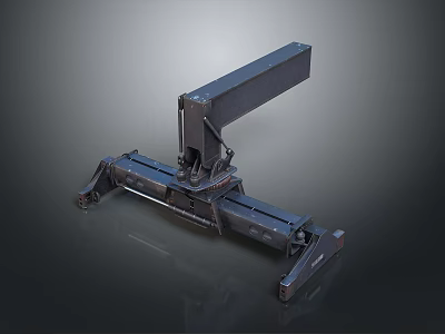 Industrial Metal Mechanical Device With Extended Arm And Stable Base 3d model