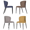 Stylish Modern Dining Chairs In Blue Brown Light Gray And Yellow Colors