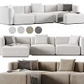 Modern Upholstered Sectional Sofa With Decorative Pillows Throw Blankets And Multiple Color Options 3d model