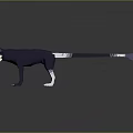 Blue And White Low Poly Style Cat With Long Tail In Crouching Pose Dark Background