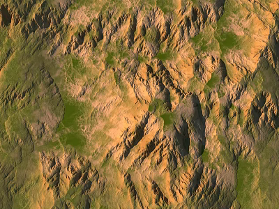 Natural Garden Landscape With Rolling Hills And Lush Green Vegetation 3d model