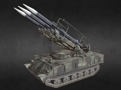 Military Armored Tank Featuring Camouflage Paint Missile Launcher System And Tracks 3d model