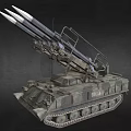 Military Armored Tank Featuring Camouflage Paint Missile Launcher System And Tracks