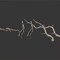 Dry Tree Branches With Twisted Bare Limbs On White Background 3d model