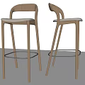 High Stool Without Armrests Bar Stool Solid Wood Bar Stool Bar Stool 3d model