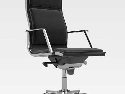Black Office Chair With Metal Frame Modern Design Adjustable Comfortable Armrests 3d model