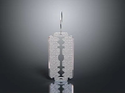 Essential Stainless Steel Razor Blade With Perforated Grid Design For Daily Use 3d model