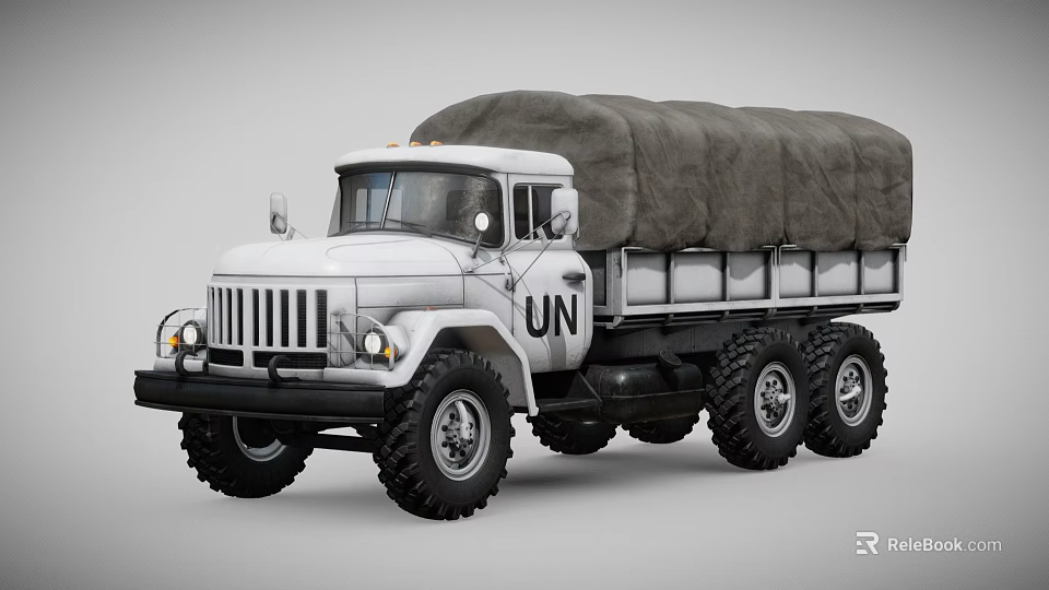 UN Marked Heavy Duty Six Wheel Functional Cargo Truck With Cover 3d model 