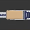 Blue Off Road Style Model Car With Beige Soft Top White Wheels And Body Logo