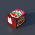 Charming Decorative Ornament Set With Red Box And Strawberry Design Elements 3d model