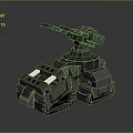 Turret Turntable Railgun Sci-fi Tower Defense Game Tower Defense Sci-fi Turret Game Turret Game Battery 3d model
