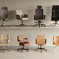 Modern Office Chairs Collection With Various Styles Colors And Rolling Bases
