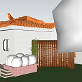 Scroll landscape campus landscape sketch 3d model