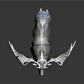 Game Movie Fantasy Creature Character with Intricate Antler Design and Elegant White Fur Texture