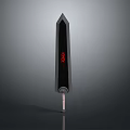 Black Sword With Red Symbol Sharp Blade And Modern Fantasy Design