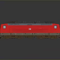Red Electric Train Locomotive Model with Detailed Design and Reflective Surface