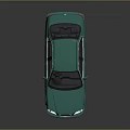 Green Sedan Car With Smooth Surface And Reflective Finish On Dark Background