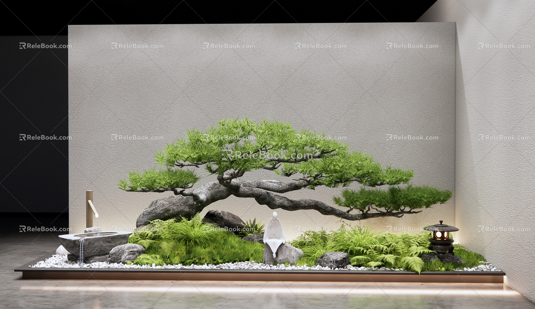 New Chinese Landscape Sits Courtyard Sits 3d model