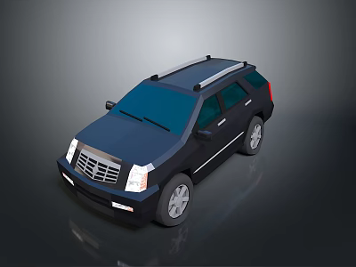 Dark Colored SUV With Roof Rack And Modern Front Grille Design 3d model