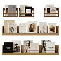 Books And Magazines On Wooden Shelf Display Various Fashion Lifestyle Covers
