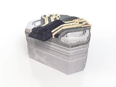 Industrial Mechanical Metal Container With Pipes And Structural Details 3d model