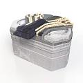 Industrial Mechanical Metal Container With Pipes And Structural Details