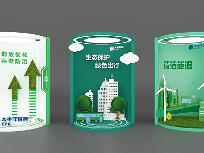 Green Energy Concepts Featuring Energy Efficiency Pollution Prevention Ecological Protection Green Travel and Clean Energy 3d model