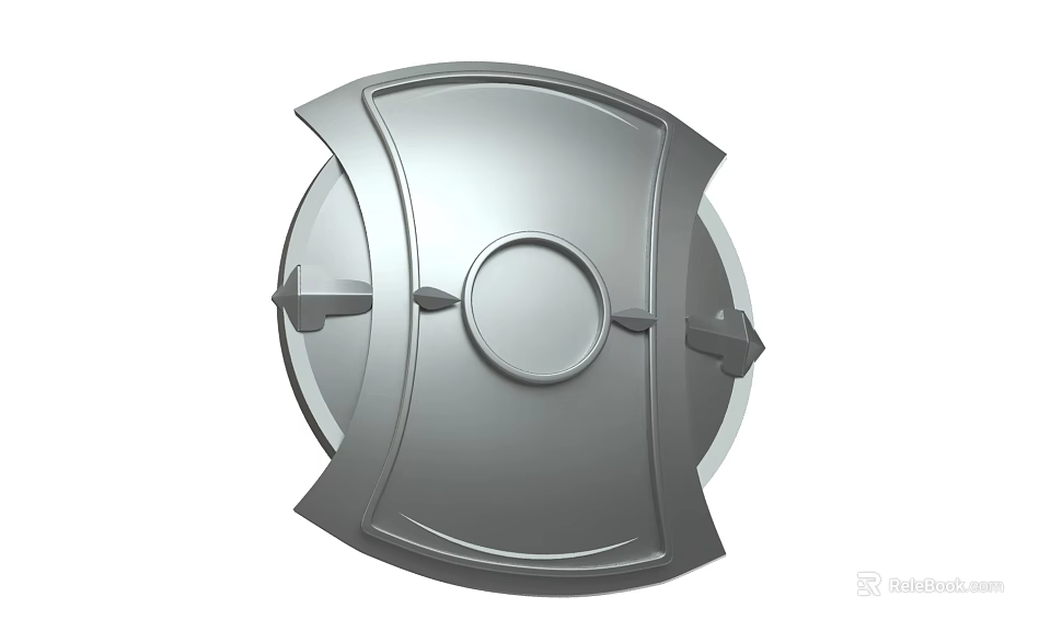 Modern Metallic Wall Light With Curved Structure And Circular Center Design 3d model 