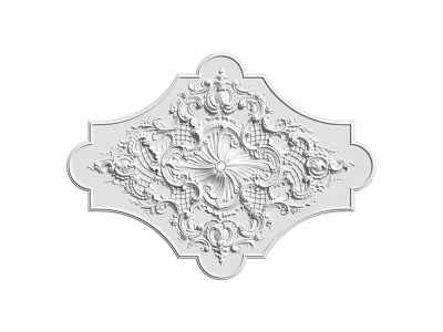Intricate Carved Decorative Design With Ornate Floral Scroll And Curved Patterns 3d model