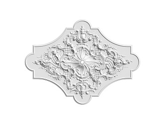 European-style lamp panel gypsum component carved 3d model