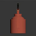 Industrial Equipment Red Metal Canister With Black Flexible Hose And Red Sprayer Handle