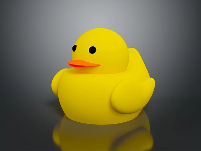 Yellow Rubber Duck Shaped Kids Chair Furniture With Cute Design For Children Room 3d model