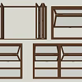Various Wooden Decorative Frames With Different Grid Patterns For Home Decoration 3d model