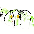 Fun Playground Equipment With Climbing Net Slide Arched Structures And Frames 3d model
