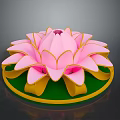Decorative Lotus Shaped Daily Living Product With Pink Petals Yellow Edges And Green Base