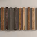 Various Stone And Wood Strips With Different Colors And Textures Displayed