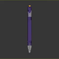 Practical Purple Writing Pen With Orange Cap Hanging Loop For Daily Stationery Use