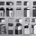 Public Facilities Featuring Various Types Of Multifunctional Office Printers And Devices
