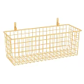 Metal Wire Storage Baskets Wall Mounted Design with Hanging Hooks for Home Organizing