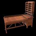 Spacious Vintage Wooden Desk With Upper Bookshelf Drawers And Classic Design
