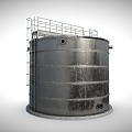 Industrial LOFT Storage Tank Chemical Iron Tank Industrial Storage Barrel 3d model