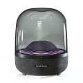 Harman Kardon Speaker With Transparent Dome Textured Base Purple Wave Pattern Modern Audio Design