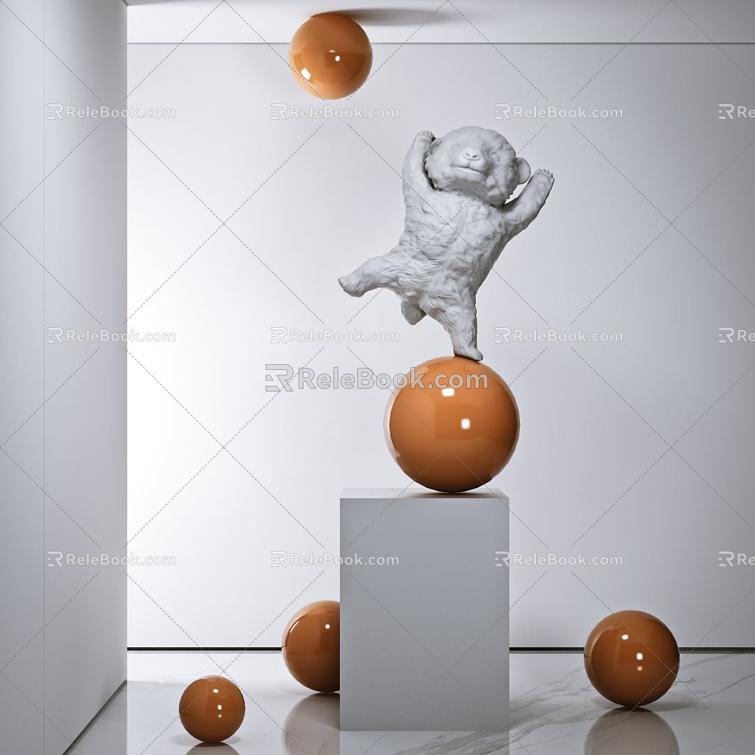 Modern ornaments bear ornaments 3d model